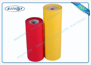 Kain Polypropylene Non Woven PP Spunbond Merah Kuning Dengan 6 Jalur Produksi