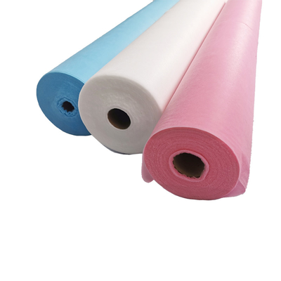 Dispoable Spunbond Non Woven Massage Table Bed Sheet Dengan Lubang Wajah Warna Pink Biru