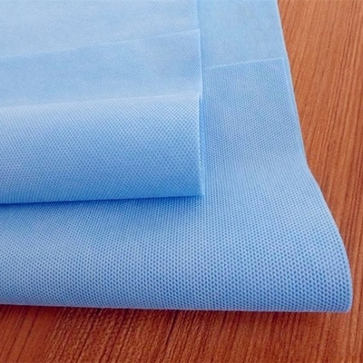 Anti Static Medical Blue SMS Non Woven Fabric 80gram Untuk Kain Pelindung