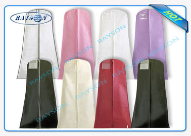 Tahan lama 70gsm - 150gsm Dicetak Polypropylene Non Woven Suit Cover untuk Suit Dustproof Non Woven Fabric Bags