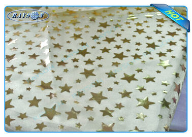 Diposable Golden Star Printed Non woven Taplak Roll / Macam Untuk Dekorasi Natal